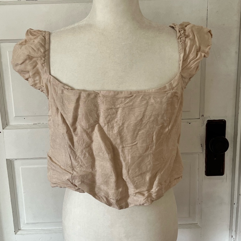 J. Crew | Crop Top Puff Sleeves